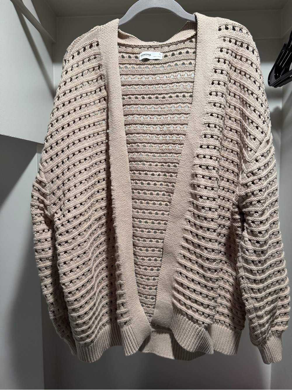 Open-Knit Cream Women's Cardigan Sweater